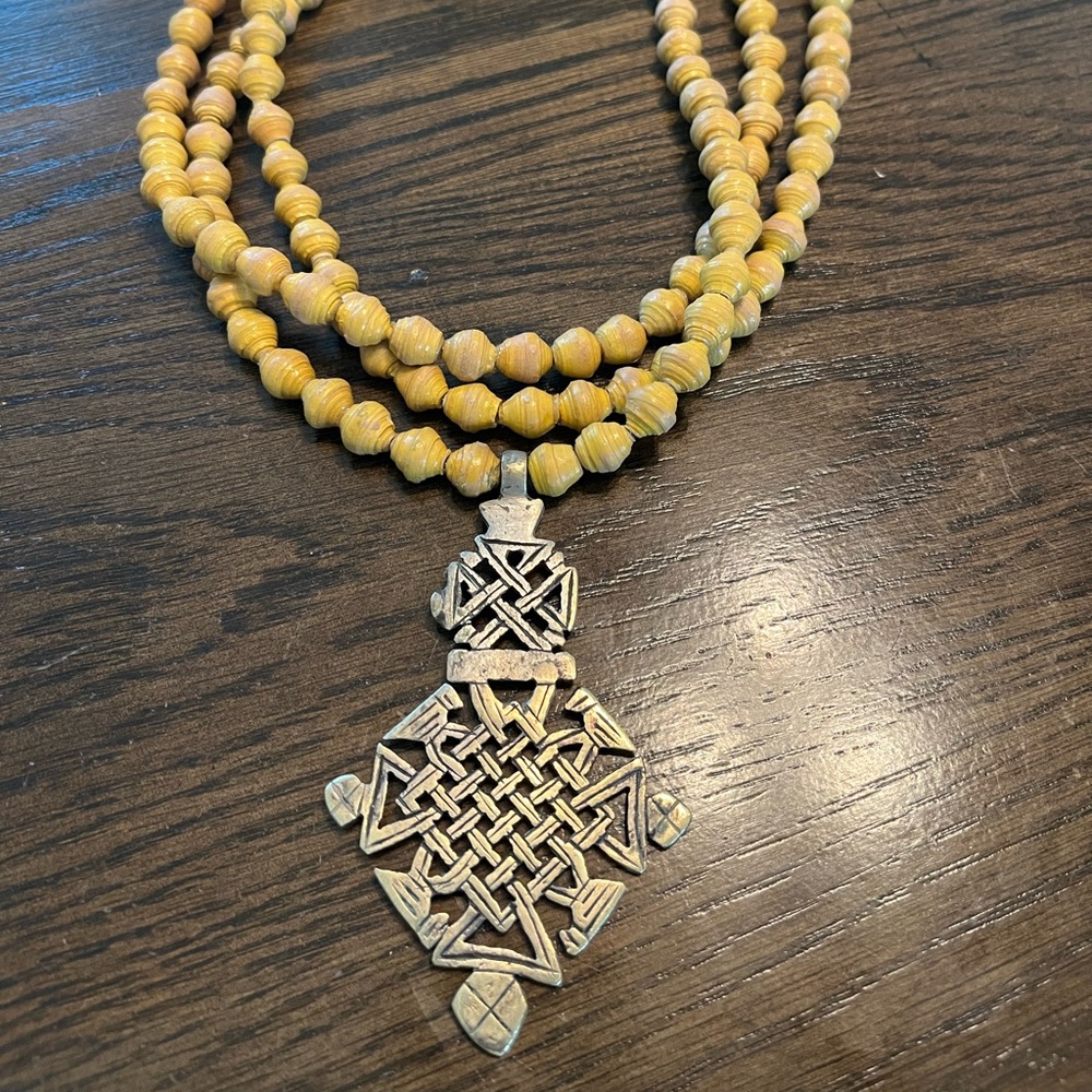 Stainless Steel African Bead Necklace